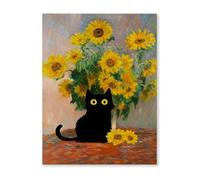 Graiting Affiches Murales De Chat Noir, Chefs-d'œuvre Artistiques, Peintures Décoratives Imprimées sur Toile, Décoration Maison for Chambre À Coucher Et Salon, 1 Pièce(08,40x60cm No Frame)