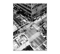 Graiting Tableau d'art Mural en Noir Et Blanc, 1 Pièce, Peinture Décorative for Salon, Affiche sur Toile, Panneau De Rue, Décor Bâtiment(05,21x30cm No Frame)