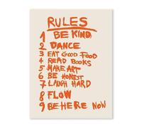 Graiting Toile Imprimée avec Règle Orange Alphabet, 1 Pièce, Peinture sur, Galerie De Cuisine, Affiche Décorative, for Chambre À Coucher, Art Mural sans Cadre(30x40cm No Frame)