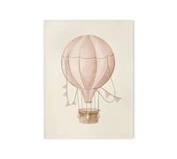 Graiting Toile Imprimée De Lapin Cygne Rose, 1 Pièce, Impression Ballon À Air Chaud Mignon, Affiche d'art Mural Fleur for Décoration Maison(DA5206,30x45cm Unframe)