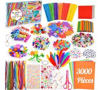 Gralal Lot de 3 000 kits de bricolage DIY pour enfants 3-12 ans, cadeau boîte créative filles - Autocollants licorne, diamants, strass