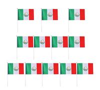 Gralara 12 Pièces Drapeau Drapeaux de Pays à Main Fanions Patriotiques Bannières pour Supporters en Polyester Haute Résistance Adaptés pour Fêtes Bur, Mexique