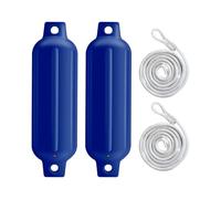Gralara 2 Pièces Bateau PVC Gonflable Accessoires Marine Anti-Collision Yeux Renforcés Convient pour Docks Voiliers Pêche Excursions, Corde Blanche G0 Bleue