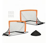 Gralara 2 Pièces But Foot avec Piquets Sol Léger But Foot Pliable pour Enfants
