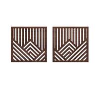 Gralara 2x Sculptures murales géométriques en bois, panneaux muraux abstraits en bois