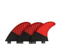 Gralara 3 Pièces Dérives Surf avec Base à Double languetteTab Composite Dérive Renforcé Aileron pour Surfeurs, Déplacements, Rouge, Size to 4