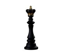 Gralara 3 Pièces Statue Échecs Style Européen Figurine Roi Échecs Résine Objet Décoratif pour Étu, Noir