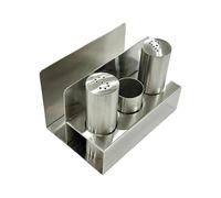 Gralara 4 Pièces Bocal Assaisonnement Range Épices Porte Serviette Organisateur Table En Acier Inoxydable Adapté pour Organisation Maison Restaurant, Acier Inoxydable
