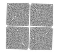 Gralara 4 Pièces Tapis de Doublure pour Boîte à Oeufs Réutilisable Coussin en Silicone Souple Bord Épais Protecteur Adapté à l'Élevage, Gris