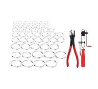 Gralara 49 Pièces Collier Oreille Pince Clips Tuyau Inox Ensemble Serrage Pinces Assortiment Résistant à la Rouille Convient Réparation Automobile, Style B