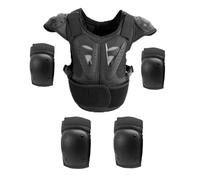 Gralara 5 Pièces Gilet de Protection Enfant Ensemble D'Armure Corporelle avec Genouillères et Coudières Coque en PP pour Absorber Les Chocs Convient, Style A