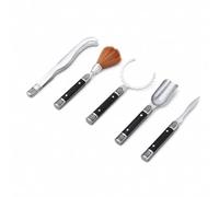 Gralara 5 Pièces Ustensiles à Thé Artisanal Finitions Soignées Ustensile Simple D'utilisation, Array, Noir, Ensemble De Cinq Pièces À Motif - Ébène