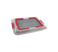 Gralara à Gâteau Rectangulaire En Acier Au Carbone Polyvalent à Gâteau Cvercle Robuste pr Réfrigérateur, Préparation s Repas