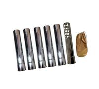 Gralara Accessoires de Camping En Tube D'acier Inoxydable, épaissi, avec Sac de Rangement, Diamètre 7 Cm, Rallonge de Conduit de Cheminée pour Tente Extér