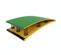 Gralara Adult Training Jump Board Planche d'Appel Courbée Tremplin de Saut Tapis de Prise d'Appui Surface Antidérapante Bois Épais à Ressorts Renforcés, Vert, Vert, Modèle Adulte, Six Ressorts