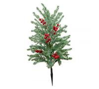 Gralara Arbre Artificiel avec Tuteur Jardin Plante Décorative Extérieure Résistante en Pp pour Décoration de Noël Convient pour Entrée Couloir, Baies Vertes et Rouges