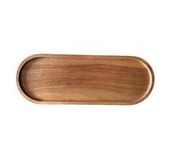 Gralara Assiette à Dessert en Bois, Plateau en Bois, Plateau de Petit déjeuner, Plateau Alimentaire pour Salon, pièce maîtresse de Bar, Ovale