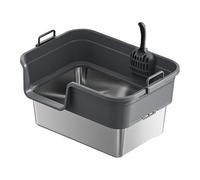 Gralara Bac à Litière Chat Ouverture Large Anti-Projection Plateau Litière Haute Paroi avec Pelle Toilette Chat Robuste et Facile à Nettoyer pour Chats D'Inté, Gris Foncé
