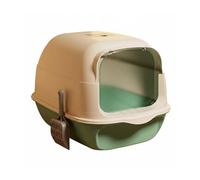 Gralara Bac à Litière pour Chat Boîte Fermée pour Feline Maison de Toilette Couvert Litière Enceinte Couvercle Intégral Articulé Base Démontable Parois Anti, Green