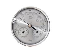 Gralara Baromètre Analogique Thermomètre Hygromètre Intégrés Classique Baromètre à Cadran 130 Bureau, Argent, A