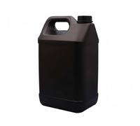 Gralara Bidon Carré avec Poignée Résistant aux Chocs, Bouteille PEHD 5L, Conteneur à Huile Rectangulaire, Récipient Étanche pour Atelier, Noir, Bouchon Plat Noir 42MM