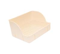 Gralara Boîte à Litière de Lapin Potty Train Bedpan Anti Sclash Corner Litter Pan Cage Box de Litière de Toilette pour Pigons Ferrets Rat, Beige
