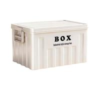 Gralara Boîte de Rangement avec Couvercle et Poignées Résistantes En Pp pour Stockage Polyvalent Vêtements Livres Jouets Snacks Adaptée Au Déménagement Dortoi, Blanc