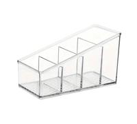 Gralara Boîte de Rangement Transparente à 4 Compartiments pour Bureau, 15 X 8,6 X 6,9 Cm, Compacte, pour Accessoires de Cuisine, Trieuse Multifonctionnelle