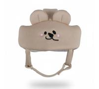 Gralara Bonnet Anti-Tomber Bébé Sangle Menton Réglable Protege-Tête Anti-Tomber Large Bande Avant Coiffe Rembourrée Enfant pour, Casque De Protection Anti-Chute pour Bébé, Motif Ours Souriant Café