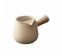 Gralara Bouilloire à Thé sur Feu Direct Style Rétro Chinois Pot à Infusion avec Couvercle Portable Ustensile de Cuisine, 1000ml, Pot De Bon Augure Blanc Uni Sans Couvercle