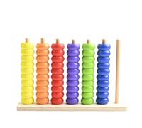 Gralara Boulier en Bois Couleurs Vives Apprentissage des Maths Jouet Éducatif Cadre Calcul pour Enfants