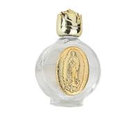 Gralara Bouteille d'eau bénite avec bouchon Bouteille d'eau bénite en verre gaufré Cadeau de communion pour la maison, or