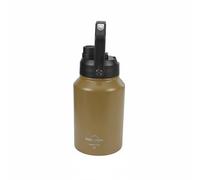 Gralara Bouteille Isotherme Extérieure Seau à Glace Récipient Refroidisseur Jerrican Isolé Construction Acier Inoxydable avec Couvercle Pratique Adaptée au, Kaki, 1.9L