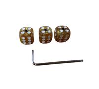 Gralara Bouton de Réglage Guitare Molette Sélecteur Potentiomètre Dé Marbré en Résine avec Points Imprimés pour Ajuster Volume et Fréquences Prise en Main, Jaune Foncé Perlé