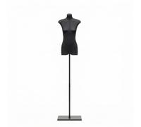 Gralara Buste Mannequin Hauteur Réglable Mannequin Présentation sur Pied Buste pour Boutiques, Stylistes, Vitrine, Exposition, Noir Avec Base Triangulaire, style to 2
