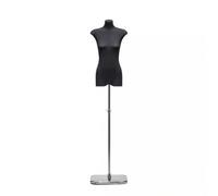 Gralara Buste Mannequin Hauteur Réglable Mannequin Présentation sur Pied Buste pour Boutiques, Stylistes, Vitrine, Exposition, Noir Avec Base Carrée, style to 4