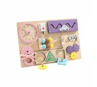 Gralara Busy Board en Bois Coordination Œil-Main Jouet Sensoriel Éducatif Développement s Compétences pour Bébés, Rose