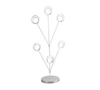 Gralara Cadre photo arbre généalogique à 6 branches, support en métal multifonction avec pince, idéal pour la maison, le restaurant et les cadeaux, Argent