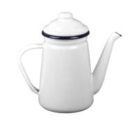 Gralara Cafetière en émail 1,1 l, Bouilloire à café, théière, Bouilloire à Eau pour la Maison et l'extérieur, Blanc