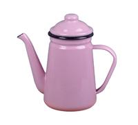 Gralara Cafetière en émail 1,1 l, Bouilloire à café, théière, Bouilloire à Eau pour la Maison et l'extérieur, Rose