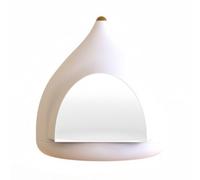 Gralara Cage en Forme Goutte Décorative avec Dôme Arrondi Compacte Volière pour Balcon, Bare Cage White
