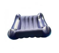 Gralara Canapé Enfant Gonflable Fauteuil Lounge Chaise Longue Siège en PVC avec Compartiments à Air Coussinés Dossier et Assise Côtelés Poignées pour, 106 106 116, Gris Bleu