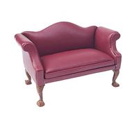 Gralara Canapé Miniature pour Maison de Poupée à L'échelle 1:12, Meuble de Maison de Poupée - Accessoire de Décoration et de Jouets à Monter Soi-même, Rouge Amour Siège