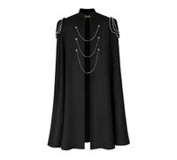 Gralara Cape avec Col Droit Gothique, Noir, Taille Unique