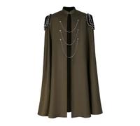 Gralara Cape avec Col Droit Gothique, Vert Militaire, Taille Unique