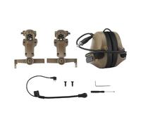 Gralara Casque Audio de Chasse avec Intégré, Protection Auditive Portable, Oreilles pour La Tonte et La Communication Lors de La Chasse, Brun