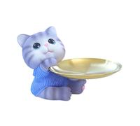 Gralara Cat Tray Resin Statue Tray Decor Home Decor Key Bowl for Entryway Cat Figure for Bedroom, Style A