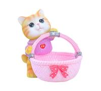 Gralara Cat Tray Resin Statue Tray Decor Home Decor Key Bowl for Entryway Cat Figure for Bedroom, Style D