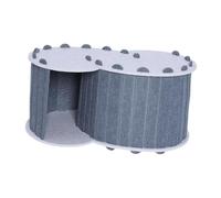 Gralara Cat Tunnel Bed 2 Hole Cat Cave All Season Confortable Interactive Toy Scratch Resistant Indoor Playground Pet House, Gris Foncé