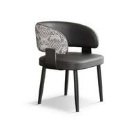 Gralara Chaise avec Dossier Enveloppant Morne Chaise Salle à Manger Confortable Meuble pour Café, Noir Style Chinois